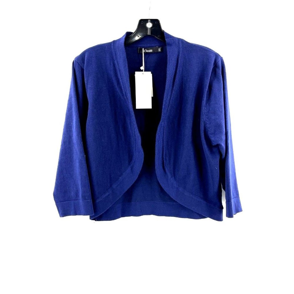 NWT iClosam Women's Navy Blue Drape Front Cardigan Knit Sweater Size XXL